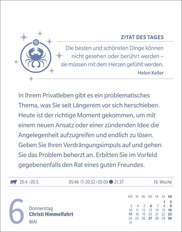 Produktbild: Krebs Sternzeichenkalender 2027 - Tagesabrei&szlig;kalender - Ihr Horoskop f&uuml;r jeden Tag