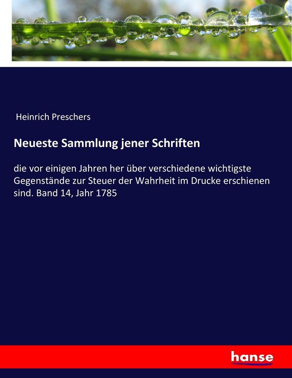 Produktbild: Neueste Sammlung jener Schriften