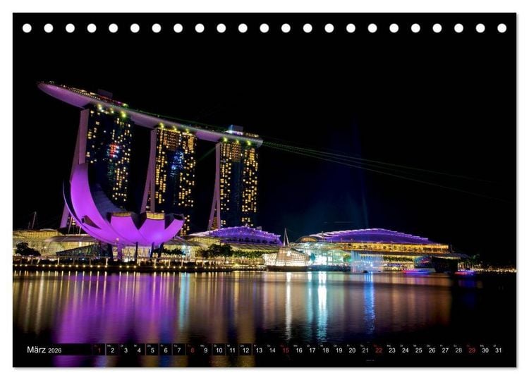 Produktbild: Singapur - Einzigartige Skylines (Tischkalender 2026 DIN A5 quer), CALVENDO Monatskalender