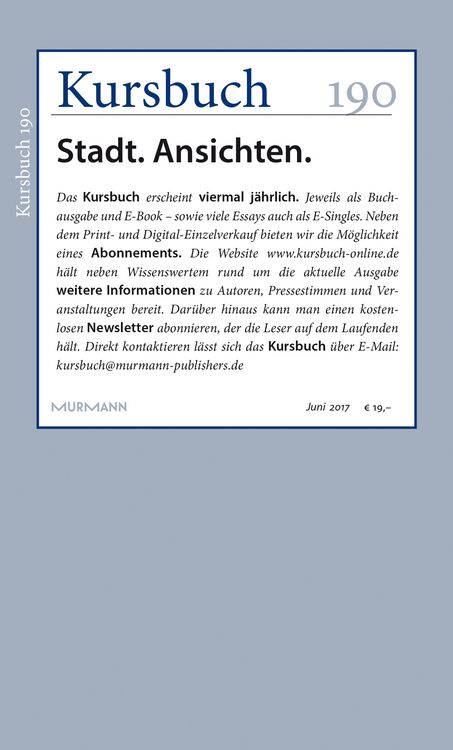 Produktbild: Kursbuch 190