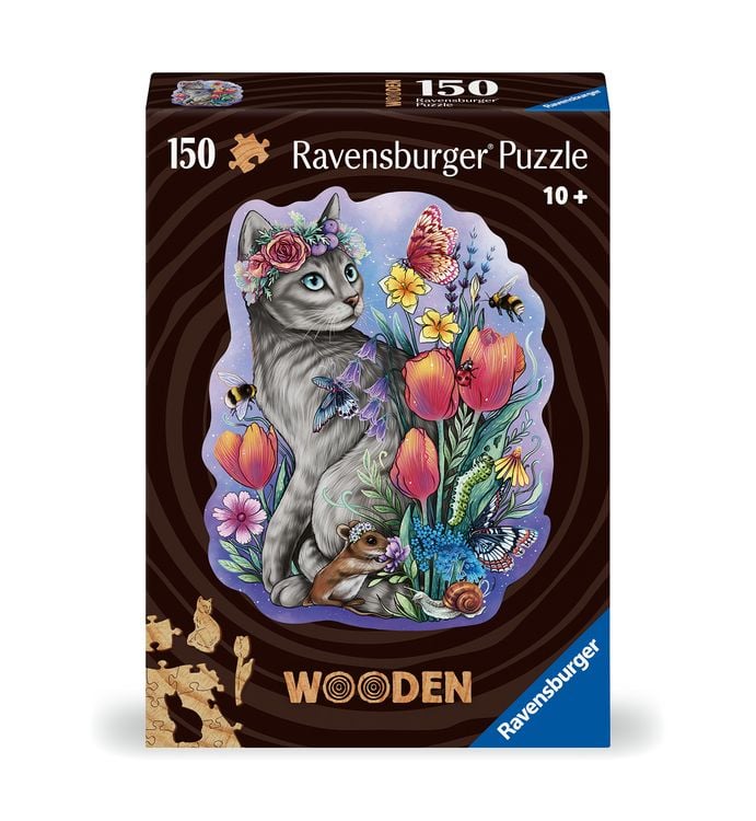 Produktbild: Wooden Puzzle 150 Teile - Fr&uuml;hlingskatze
