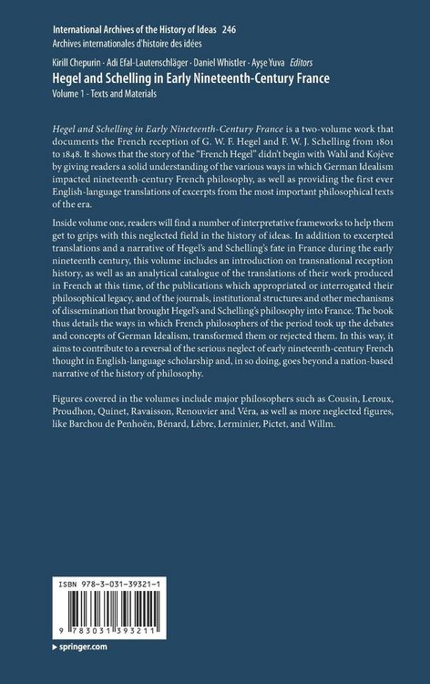 Produktbild: Hegel and Schelling in Early Nineteenth-Century France