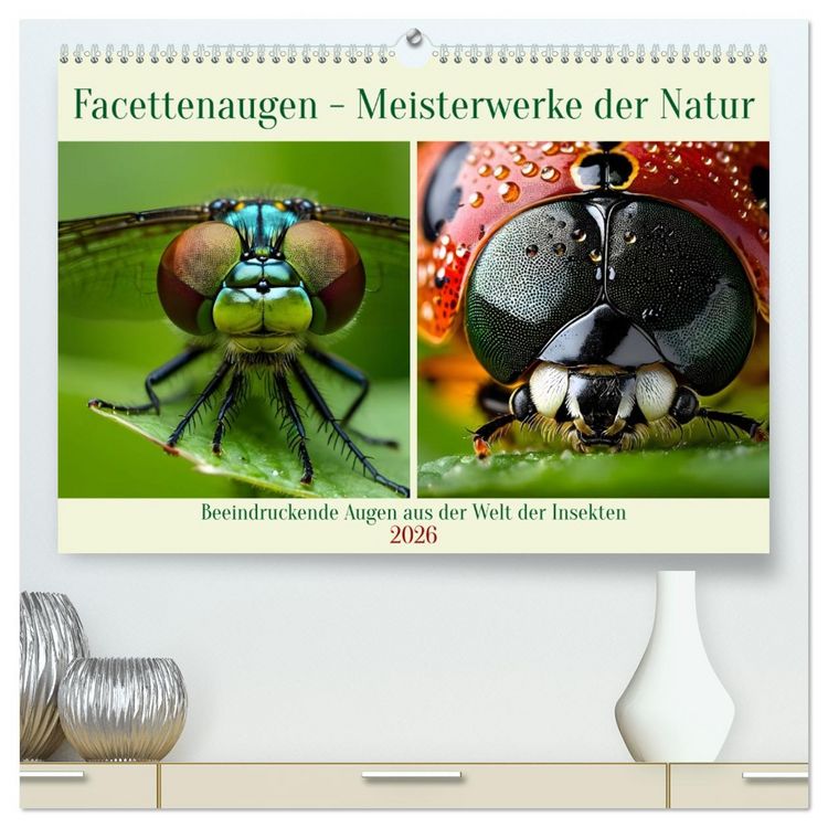 Produktbild: Facettenaugen - Meisterwerke der Natur (hochwertiger Premium Wandkalender 2026 DIN A2 quer), Kunstdruck in Hochglanz