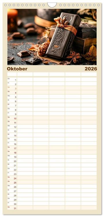 Produktbild: Familienplaner 2026 - Sch&auml;tze der Confiserie Kunst mit 5 Spalten (Wandkalender, 21 x 45 cm) CALVENDO
