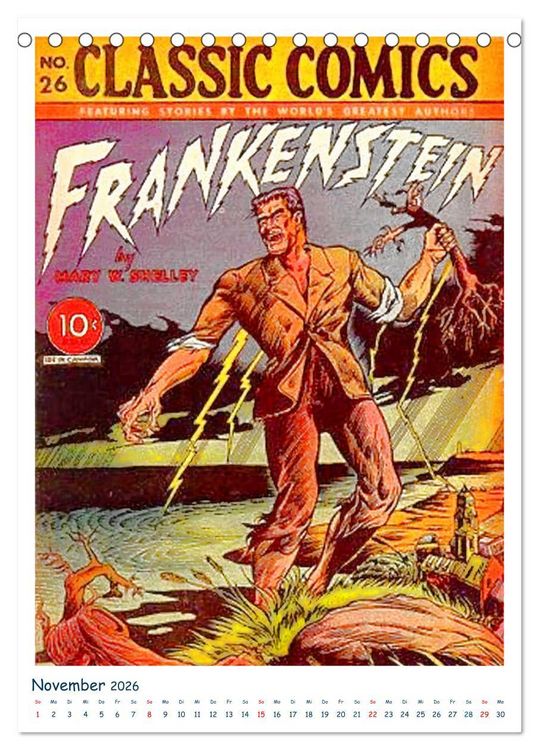 Produktbild: Historische Comichefte (Tischkalender 2026 DIN A5 hoch), CALVENDO Monatskalender