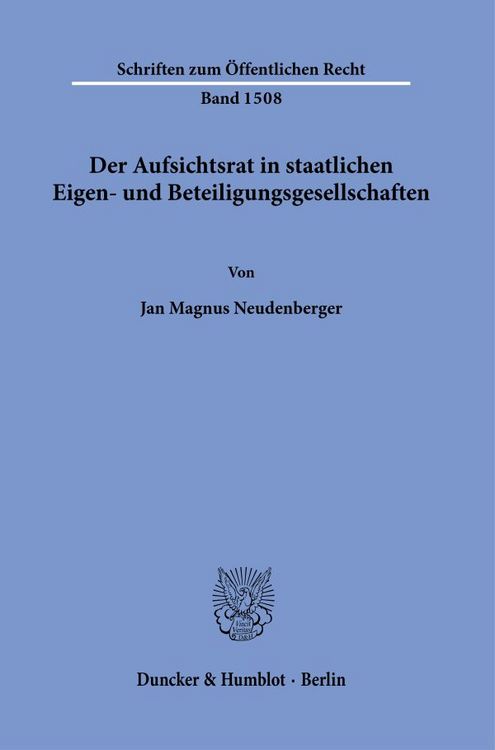 Produktbild: Der Aufsichtsrat in staatlichen Eigen- und Beteiligungsgesellschaften.