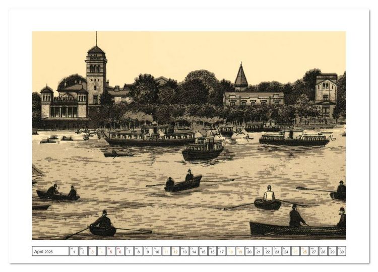 Produktbild: Hamburg: Die Hafenstadt auf historischen Stichen (Wandkalender 2026 DIN A2 quer), CALVENDO Monatskalender