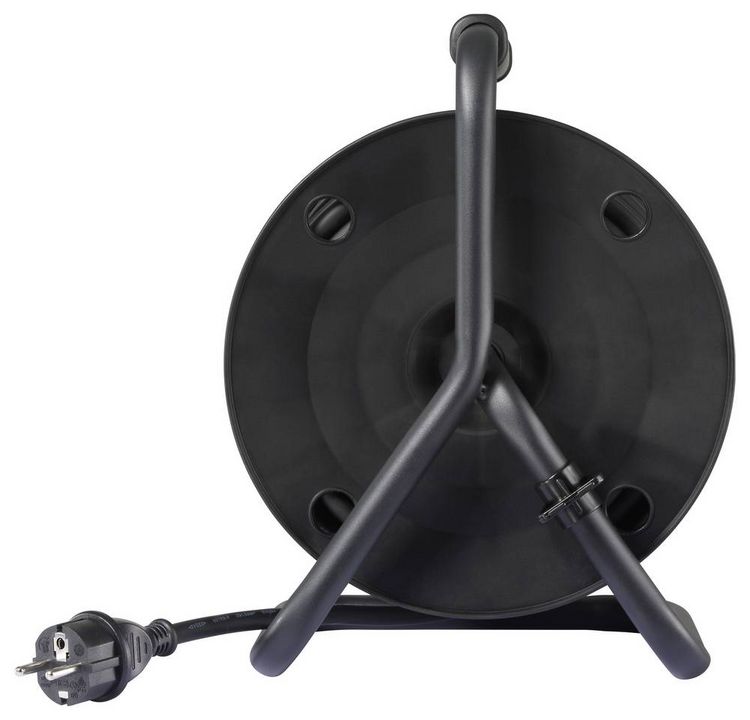 Produktbild: Sygonix SY-10236135 Kabeltrommel 25m Schwarz Schutzkontakt-Stecker