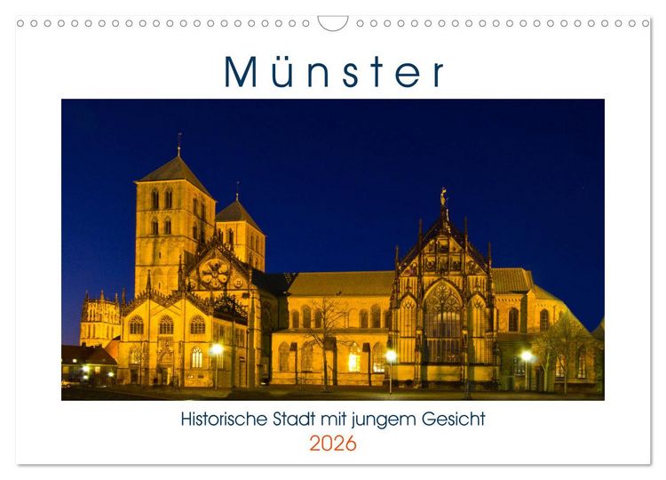 Produktbild: M&uuml;nster - Historische Stadt mit jungem Gesicht (Wandkalender 2026 DIN A3 quer), CALVENDO Monatskalender