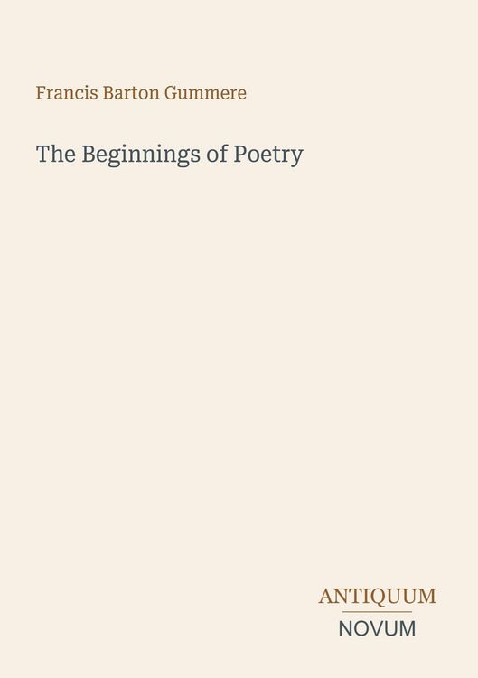 Produktbild: The Beginnings of Poetry