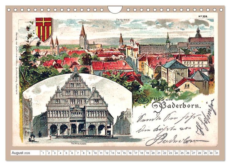 Produktbild: Gru&szlig; aus Paderborn (Wandkalender 2026 DIN A4 quer), CALVENDO Monatskalender