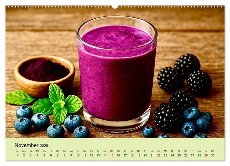 Produktbild: Gesunde Smoothies (Wandkalender 2026 DIN A2 quer), CALVENDO Monatskalender