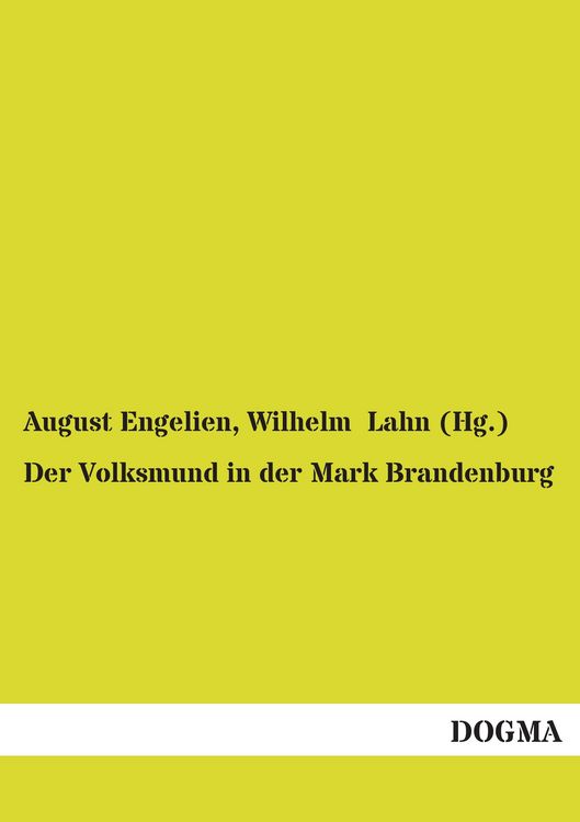 Produktbild: Der Volksmund in der Mark Brandenburg