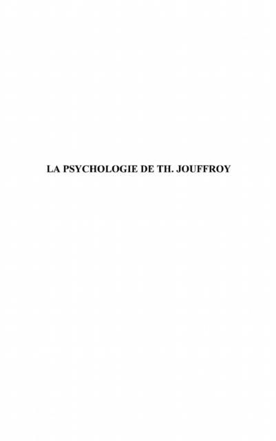 Produktbild: Psychologie de th. jouffroy
