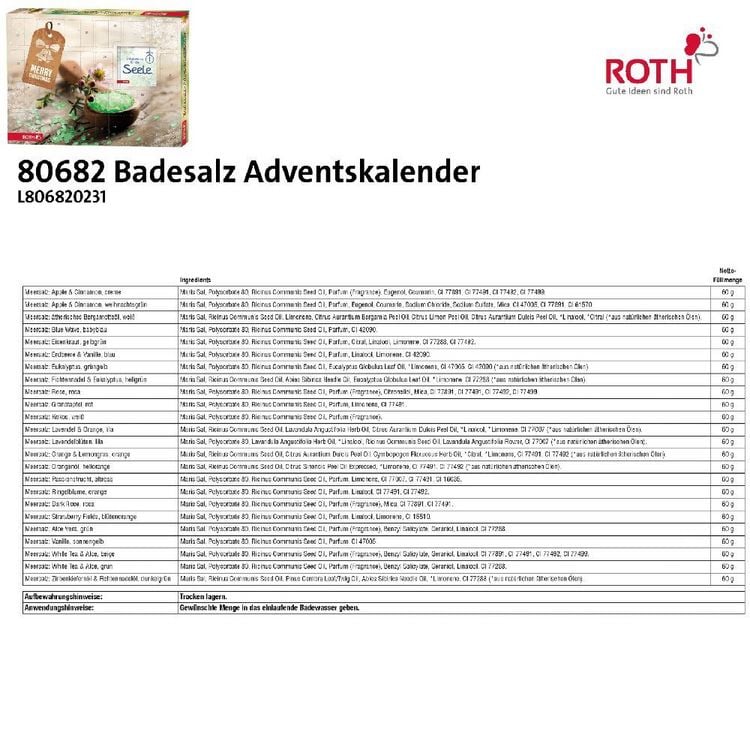 Produktbild: Badesalz-Adventskalender
