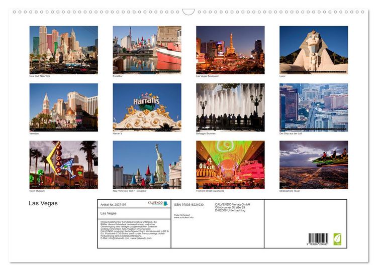 Produktbild: Las Vegas (Wandkalender 2026 DIN A2 quer), CALVENDO Monatskalender