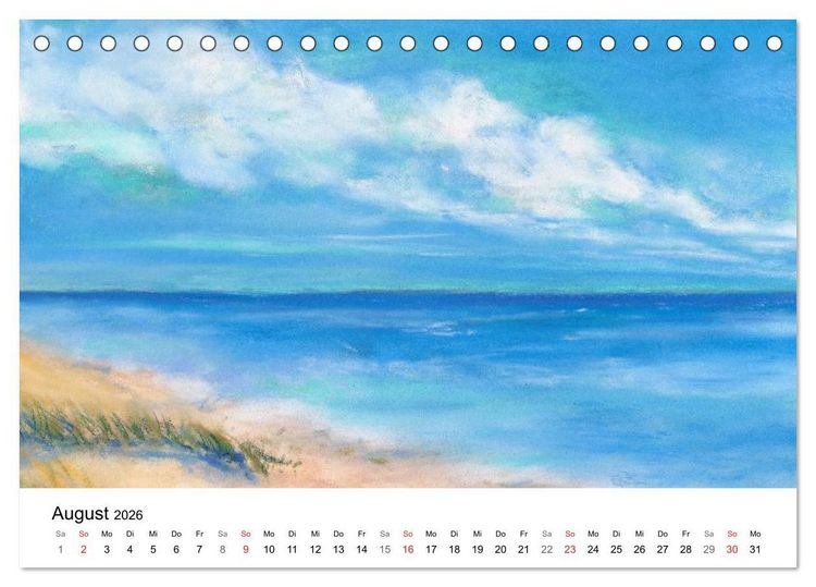 Produktbild: Das Meer in Pastellkreide (Tischkalender 2026 DIN A5 quer), CALVENDO Monatskalender