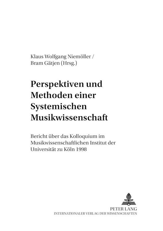 Produktbild: Perspektiven und Methoden einer Systemischen Musikwissenschaft