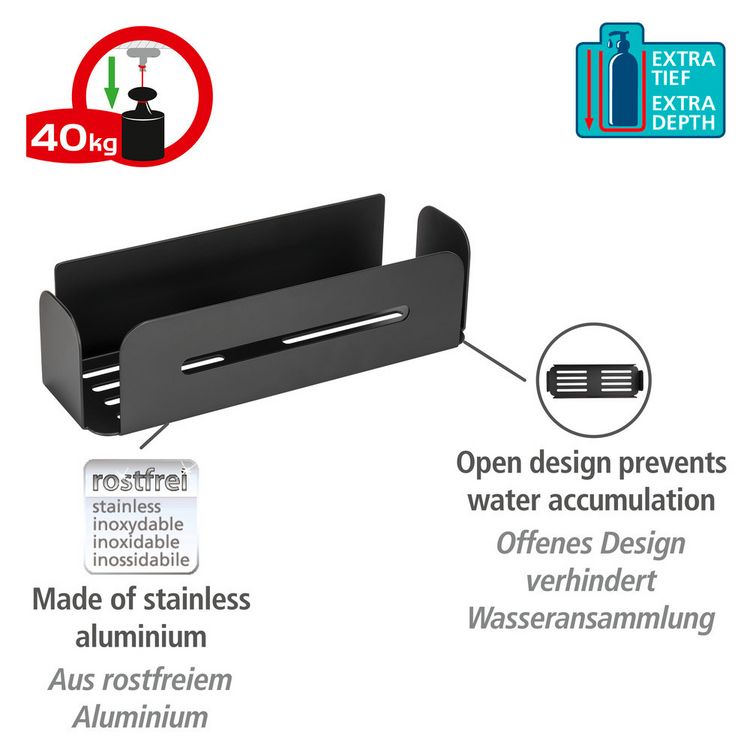 Produktbild: Turbo-Loc&reg; Wandablage Mod. Bivio Black matt, aus Aluminium
