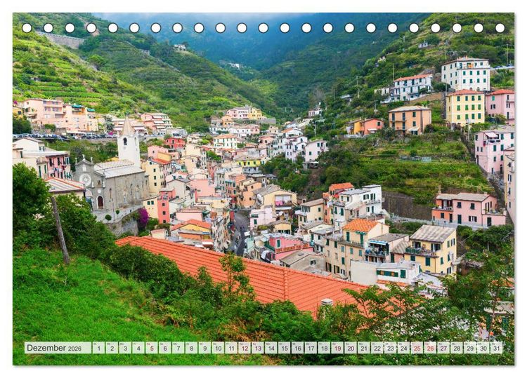 Produktbild: Cinque Terre - F&uuml;nf malerische D&ouml;rfer an der ligurischen K&uuml;ste (Tischkalender 2026 DIN A5 quer), CALVENDO Monatskalender