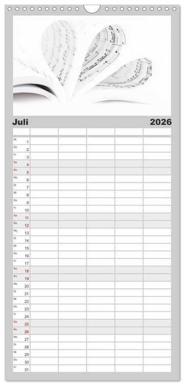 Produktbild: Familienplaner 2026 - my.LIFESTYLE - Leben in Wei&szlig; mit 5 Spalten (Wandkalender, 21 x 45 cm) CALVENDO