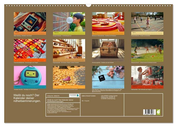 Produktbild: Wei&szlig;t du noch? Der Kalender deiner Kindheitserinnerungen. (Wandkalender 2026 DIN A2 quer), CALVENDO Monatskalender