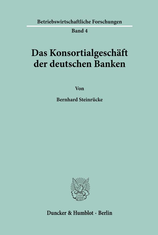 Produktbild: Das Konsortialgesch&auml;ft der deutschen Banken.