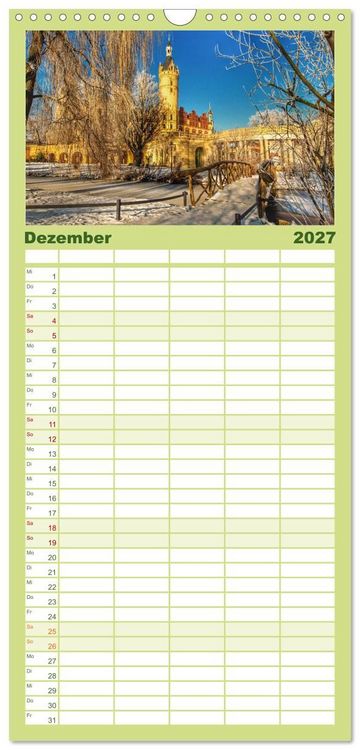 Produktbild: Familienplaner 2027 - Schwerin - Welterbe mit 5 Spalten (Wandkalender, 21 x 45 cm) CALVENDO
