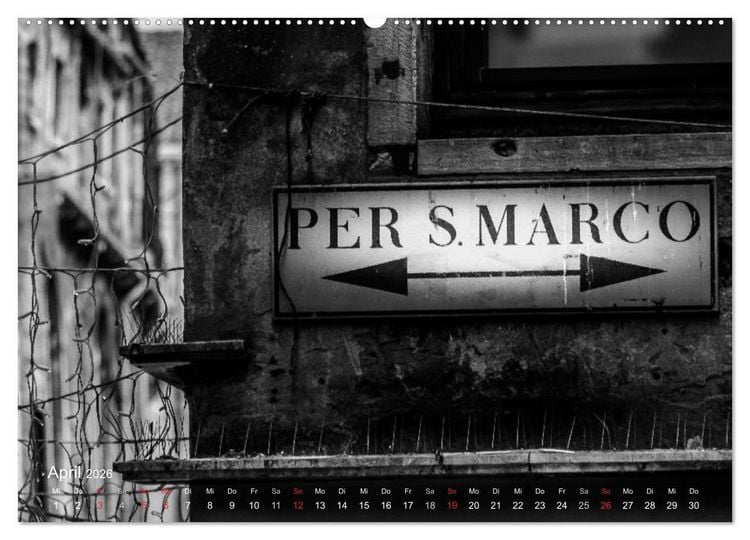 Produktbild: Venedig - Licht und Schatten (hochwertiger Premium Wandkalender 2026 DIN A2 quer), Kunstdruck in Hochglanz