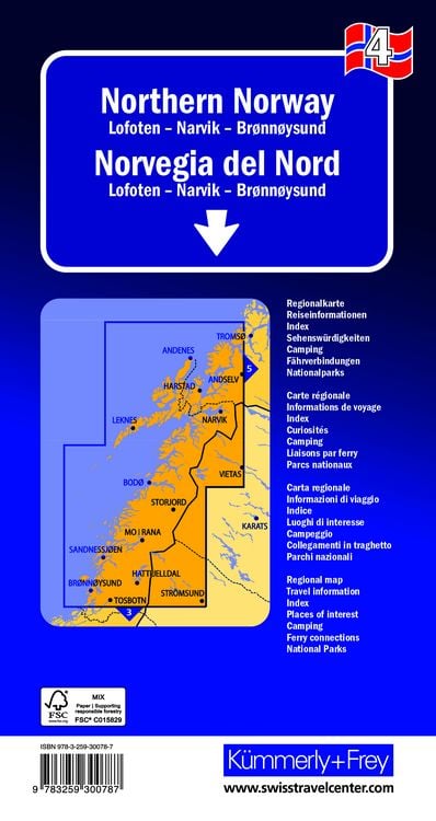Produktbild: K&uuml;mmerly+Frey Regional-Strassenkarte 4 Nord-Norwegen 1:420.000