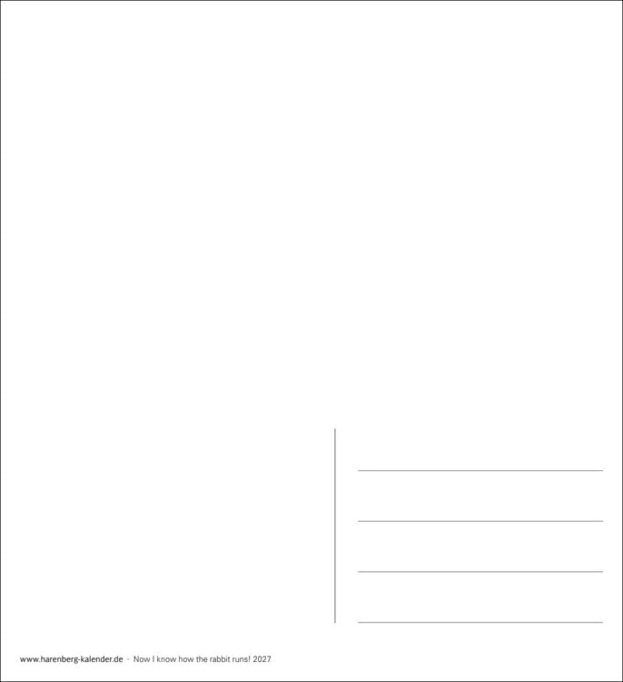 Produktbild: Now I know how the rabbit runs Postkartenkalender 2027 - 53 denglische Spr&uuml;che und Sprichw&ouml;rter