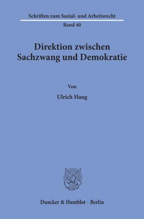 Produktbild: Direktion zwischen Sachzwang und Demokratie.