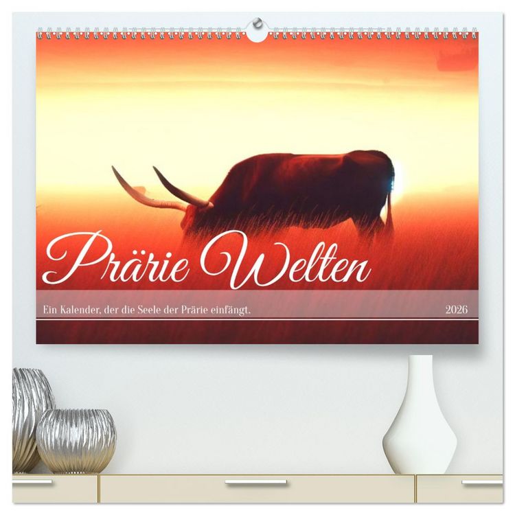 Produktbild: Pr&auml;rie Welten - Ein Kalender, der die Seele der Pr&auml;rie einf&auml;ngt. (hochwertiger Premium Wandkalender 2026 DIN A2 quer), Kunstdruck in Hochglanz