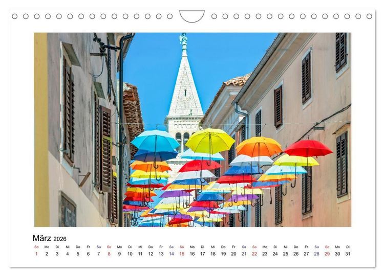 Produktbild: Istrien - Piran &bull; Novigrad &bull; Rovinj &bull; Pula (Wandkalender 2026 DIN A4 quer), CALVENDO Monatskalender