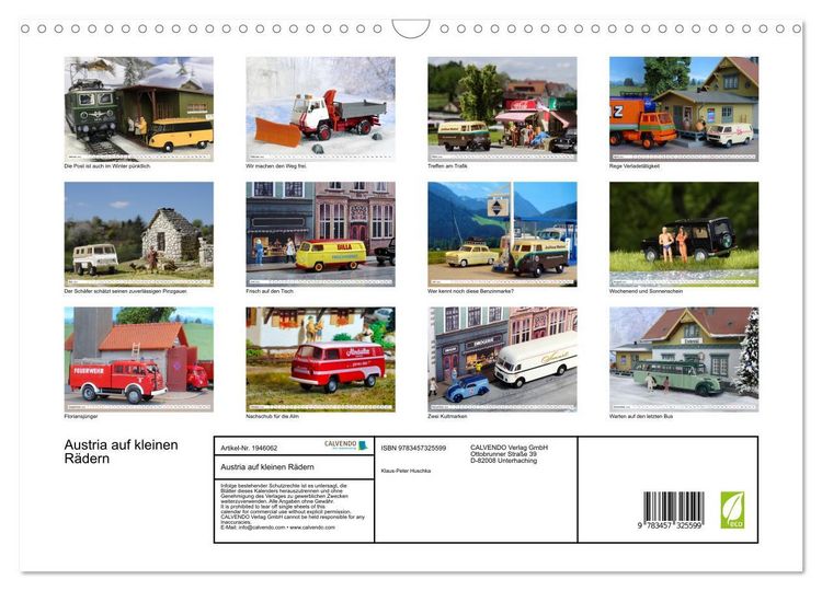 Produktbild: Austria auf kleinen R&auml;dern (Wandkalender 2026 DIN A3 quer), CALVENDO Monatskalender