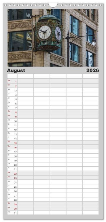Produktbild: Familienplaner 2026 - beeindruckendes Chicago mit 5 Spalten (Wandkalender, 21 x 45 cm) CALVENDO