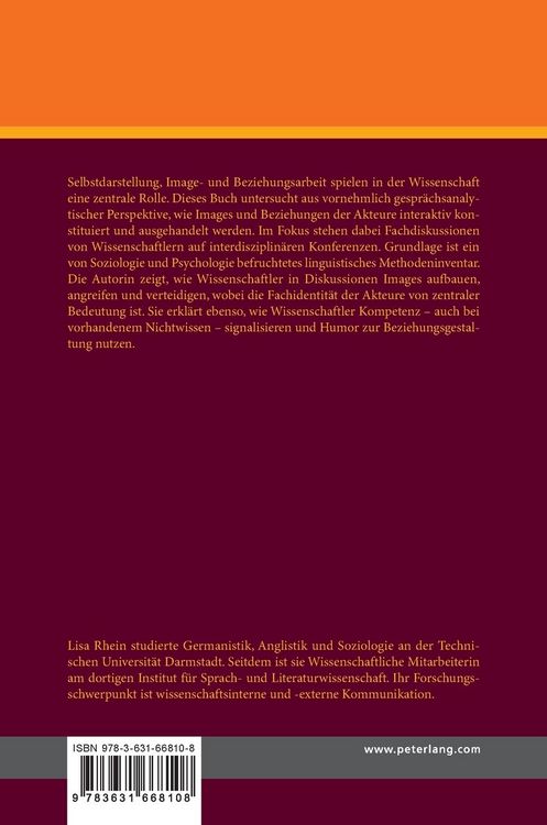 Produktbild: Selbstdarstellung in der Wissenschaft