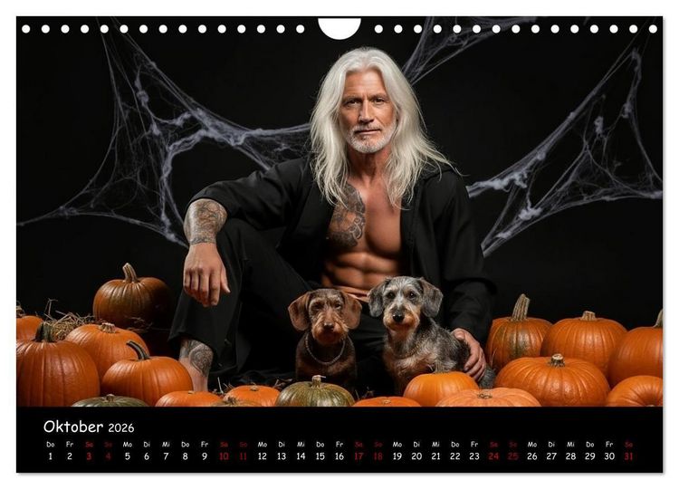 Produktbild: Coole Typen - Rauhaardackel (Wandkalender 2026 DIN A4 quer), CALVENDO Monatskalender