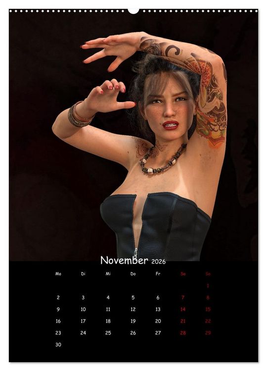 Produktbild: Portraits von t&auml;towierten Frauen (hochwertiger Premium Wandkalender 2026 DIN A2 hoch), Kunstdruck in Hochglanz