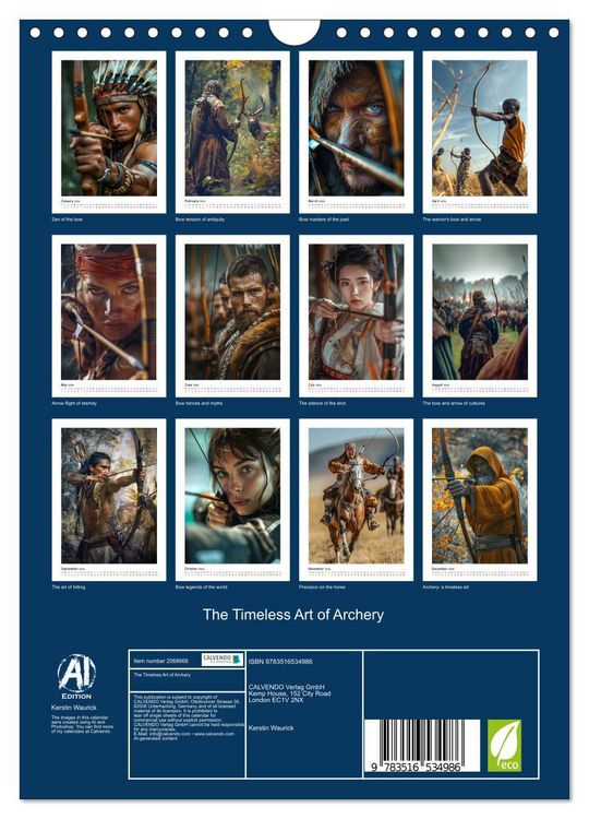Produktbild: The Timeless Art of Archery (Wall Calendar 2026 DIN A4 portrait), CALVENDO 12 Month Wall Calendar