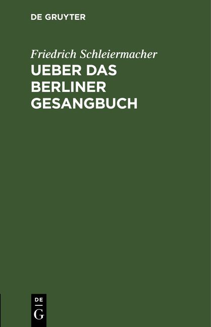 Produktbild: Ueber das Berliner Gesangbuch
