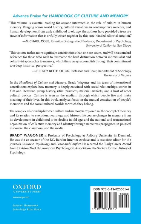 Produktbild: Handbook of Culture and Memory