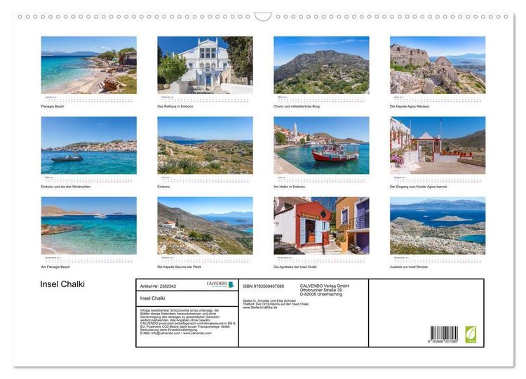 Produktbild: Insel Chalki (Wandkalender 2027 DIN A2 quer), CALVENDO Monatskalender