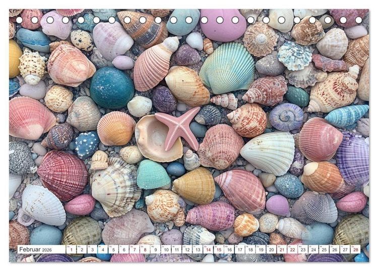 Produktbild: Sandgefl&uuml;ster und Muschelzauber (Tischkalender 2026 DIN A5 quer), CALVENDO Monatskalender