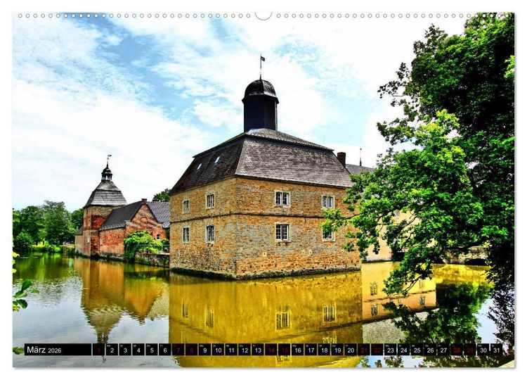 Produktbild: M&uuml;nsterland Romantik - Romantische Schl&ouml;sser und Wasserburgen (hochwertiger Premium Wandkalender 2026 DIN A2 quer), Kunstdruck in Hochglanz
