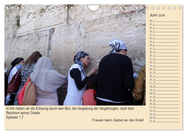 Produktbild: Jerusalem mit Bibelversen / Geburtstagsplaner (Wandkalender 2026 DIN A4 quer), CALVENDO Monatskalender