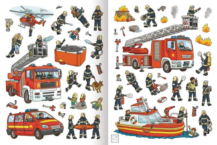 Produktbild: Erstes Stickern &ndash; Feuerwehr und Polizei im Einsatz