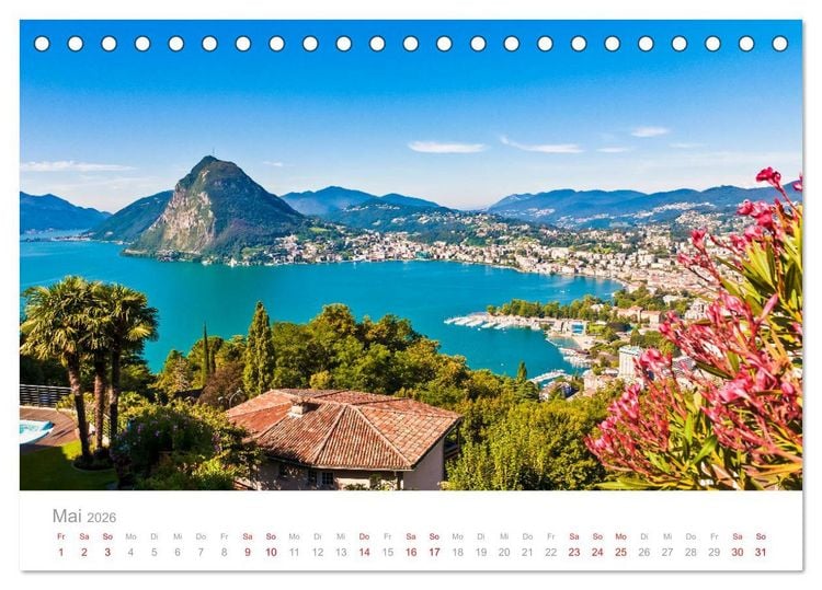 Produktbild: TRAUMZIELE DER SCHWEIZ Impressionen (Tischkalender 2026 DIN A5 quer), CALVENDO Monatskalender