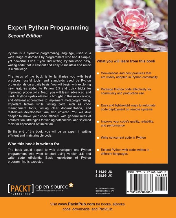Produktbild: Expert Python Programming - Second Edition