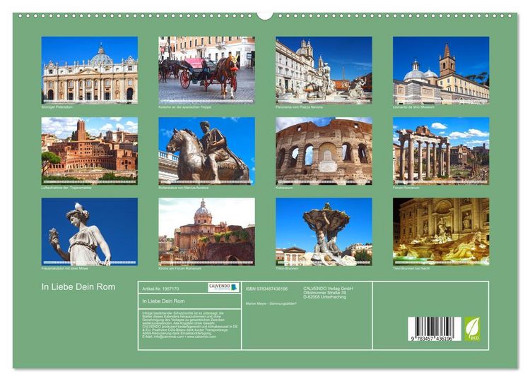 Produktbild: In Liebe Dein Rom (hochwertiger Premium Wandkalender 2026 DIN A2 quer), Kunstdruck in Hochglanz